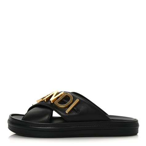 fendi vitello slides|Women's Designer Slides .